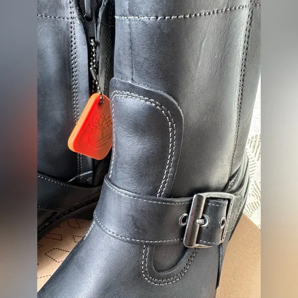 Timberland Earthkeepers 73182 Black Leather Engineer Harness Boots Men’s 10 NIB - Picture 6 of 12